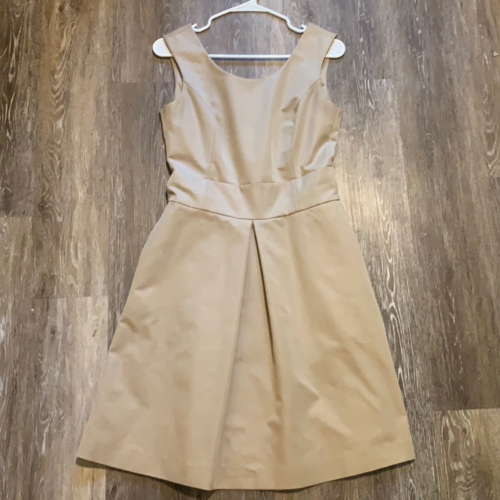 Tan Work Dress - Pink Tartan